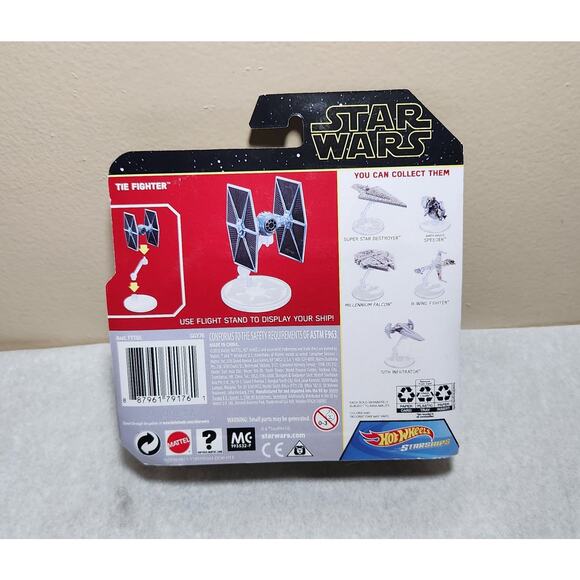 Hot Wheels Starships Star Wars Tie Fighter With Flight Stand 2018 New Sealed - Picture 3 of 7